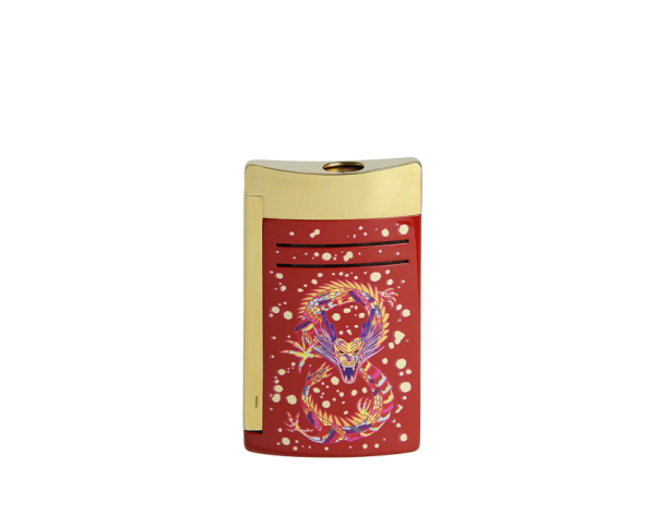 S.T.DUPONT  MAXIJET BURGUNDY/GOLDEN YEAR OF THE DRAGON 	20176