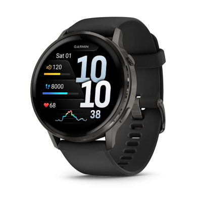 ЧАСОВНИК GARMIN VENU 4 45ММ SLATE С BLACK СИЛИКОНОВА КАИШКА 010-03014-00