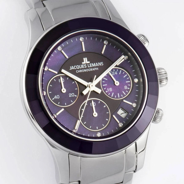 дамски часовник jacques lemans venice 38 мм хронограф classicwatches.bg