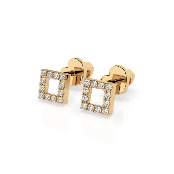 Cara обеци с диаманти 0.14 ct – ЗЛАТНО БИЖУ 14К K102-10053Y/14K