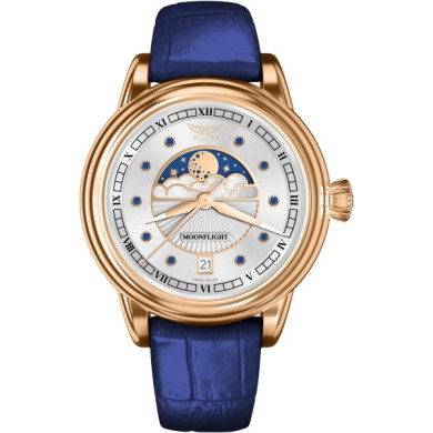 Часовник AVIATOR DOUGLAS MOONFLIGHT GEMSTONE EDITION BLUE SAPHIRE  36M V.1.33.2.416.4