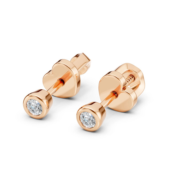 Cara обеци с диаманти 0.10 ct – ЗЛАТНО БИЖУ 14К K102-10010R(2.3)/14K