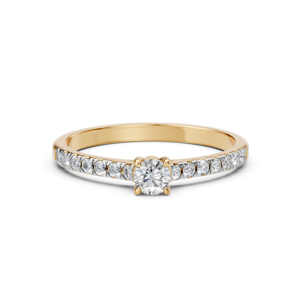 CARA Златен пръстен с диаманти 0.30 + 0.21 ct GIA сертификат K101-10012Y