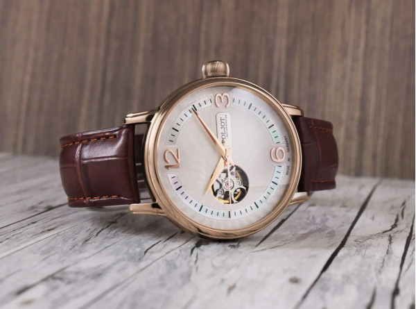 Часовник POLJOT INTERNATIONAL Jaros Open Heart 42mm 38NH.4286811 – автоматичен механизъм Seiko NH38 – classicwatches.bg