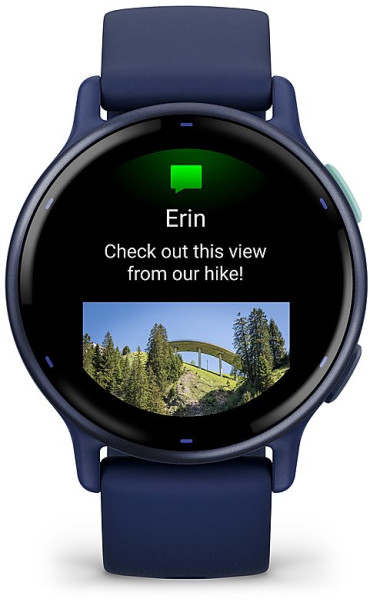 GARMIN vívoactive® 5 - vívoactive® 5 - Metallic Navy безел с Navy корпус и силиконова каишка