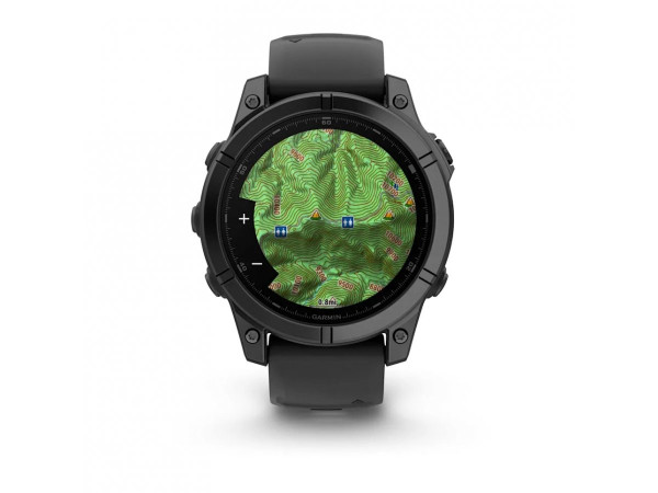 GARMIN FENIX E 47 ММ AMOLED SLATE GRAY STEEL С BLACK СИЛИКОНОВА КАИШКА