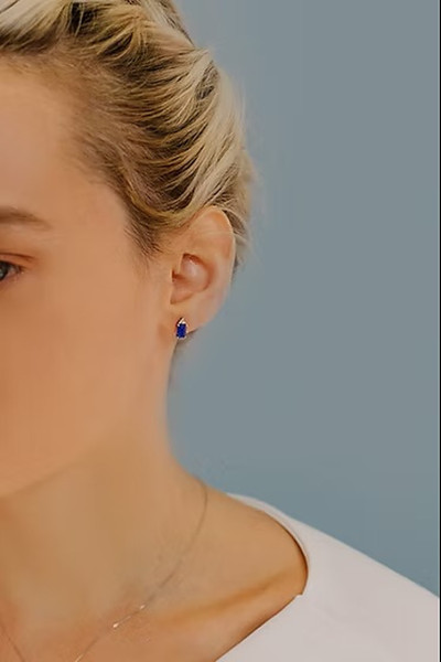 COMETE GOLD EARRINGS DIAMONDS AND SAPPHIRE ORB911