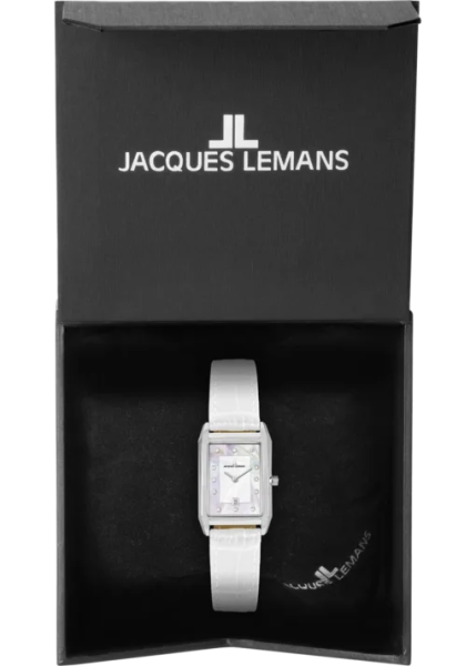 елегантен дамски часовник jacques lemans правоъгълен дизайн classicwatches.bg
