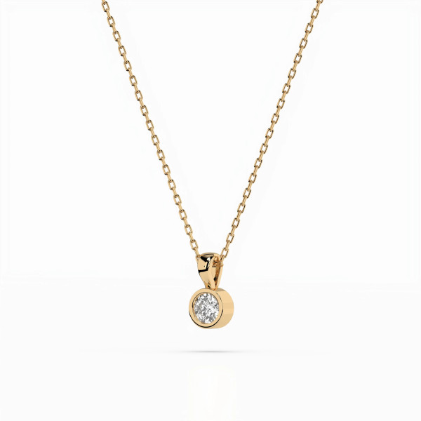 Cara колие с диамант 0.10 ct – ЗЛАТНО БИЖУ 14К K104-10010Y(3.0)/14K