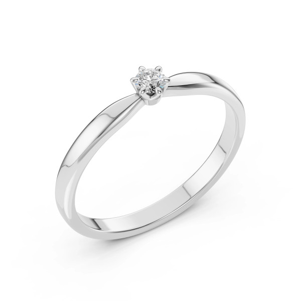 Cara пръстен с диамант 0.10 ct – ЗЛАТНО БИЖУ 14К K101-10040W(3.0)/14K