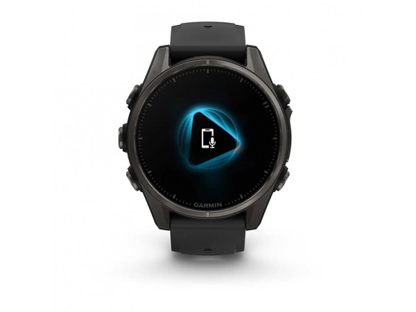 GARMIN FĒNIX® 8 - 43 мм, AMOLED - FĒNIX® 8 - 43 мм, AMOLED, Sapphire - Carbon Gray DLC Titanium с Black/Pebble Gray силиконова каишка