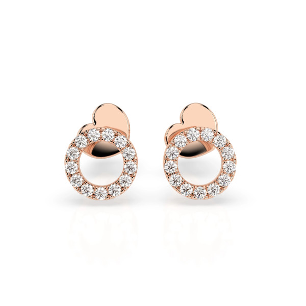 Cara обеци с диаманти 0.16 ct – ЗЛАТНО БИЖУ 14К K102-10055R/14K