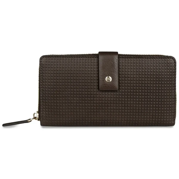 Дамски портфейл Bugatti - Noemi Long, RFID защита, тъмнокафяв