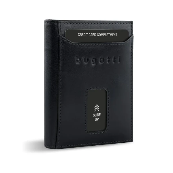 Калъф за карти и документи Bugatti - Secure Slim, черен