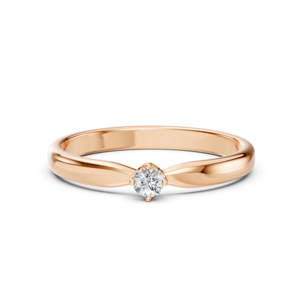 Cara пръстен с диамант 0.10 ct – ЗЛАТНО БИЖУ 14К K101-10041R(3.0)/14K