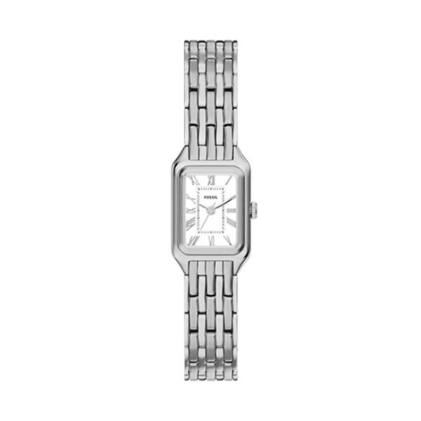 часовник fossil es5469 дамски правоъгълен бял циферблат сребриста верижка classicwatches.bg