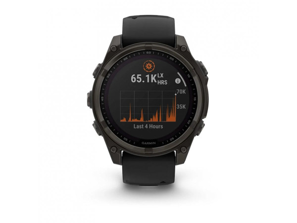 GARMIN FENIX 8 47MM AMOLED SAPPHIRE CARBON GRAY DLC TITANIUM С BLACK/PEBBLE GRAY СИЛИКОНОВА КАИШКА 010-02904-21