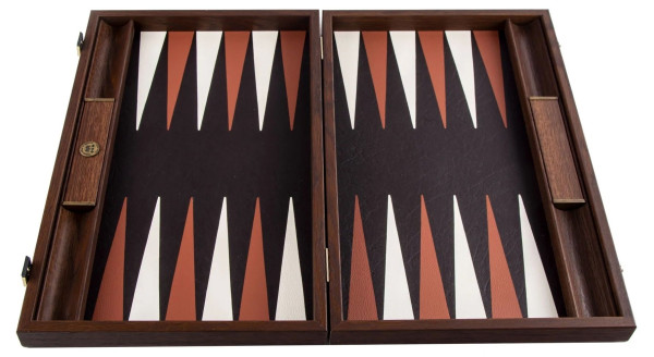 LUXURY BACKGAMMON FOR GAME MANOPOULOS - CROCODILE TOTE ANTIQUE BROWN, 60 X 48 CM, GENUINE LEATHER