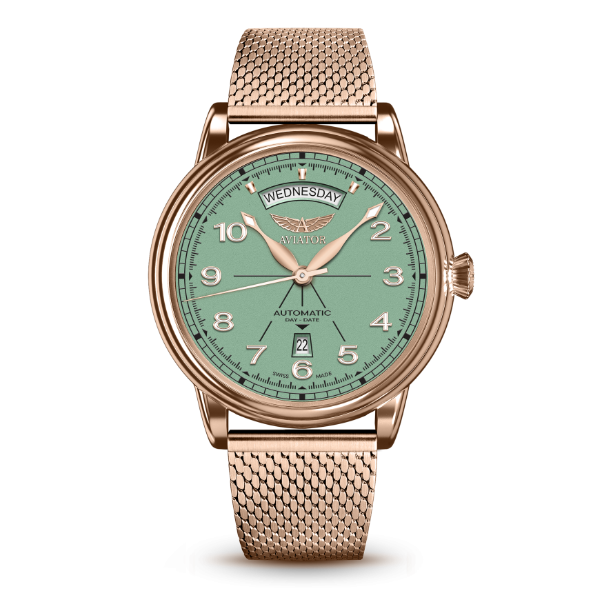 часовник aviator douglas day date v 3 44 2 404 5 зелен циферблат classicwatches.bg