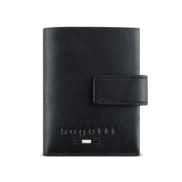 Мъжки портфейл Bugatti - Romeo Mini, с RFID защита, черен