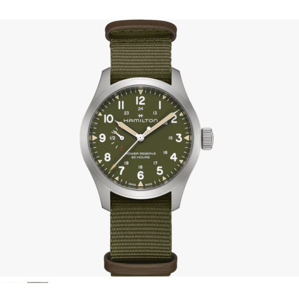 часовник hamilton khaki field power reserve h69509960 зелен циферблат classicwatches.bg 