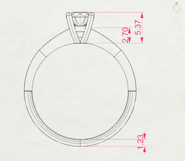 CARA Златен пръстен с диамант 0.40 ct GIA сертификат K101-10021Y