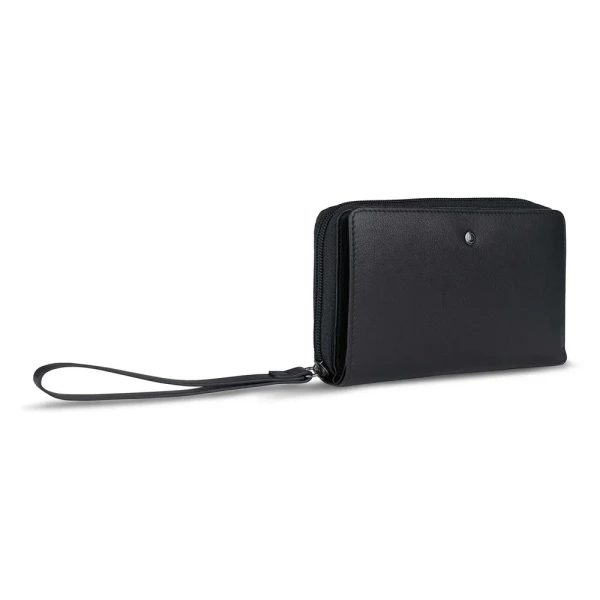 Дамски кожен портфейл Bugatti - Black Magic, черен, с RFID защита