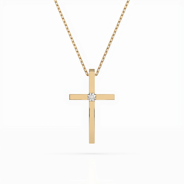 Cara колие с диамант 0.03 ct – ЗЛАТНО БИЖУ 14К K104-10031Y/14K