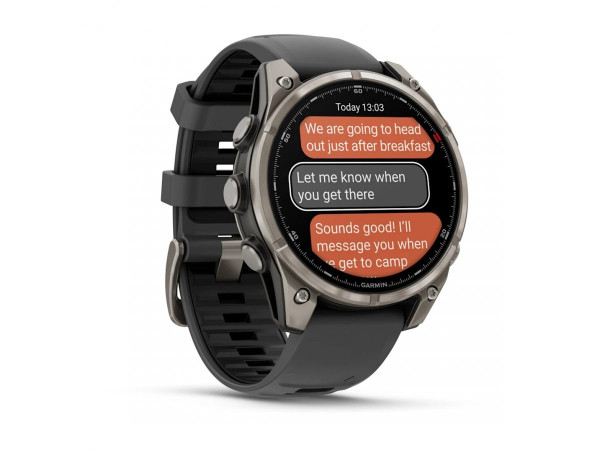 Garmin fēnix 8 Pro 47mm страничен изглед, метални бутони и титанов безел – ClassicWatches.bg