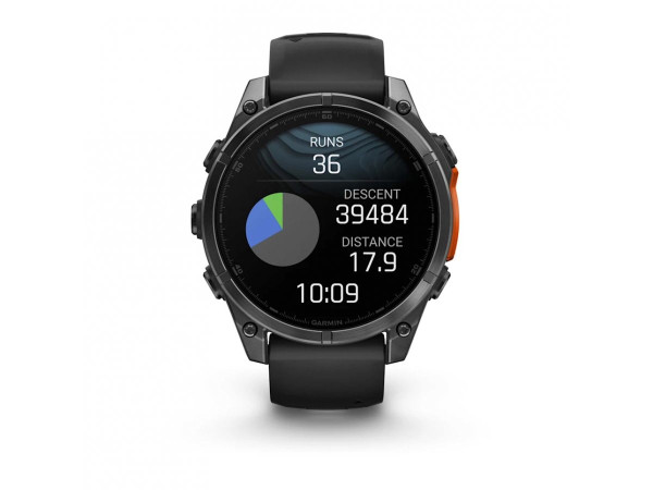 GARMIN FĒNIX® 8 - 47 мм, AMOLED - FĒNIX® 8 - 47 мм, AMOLED - Slate Gray с Black силиконова каишка