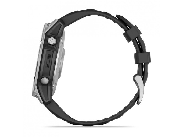 GARMIN FENIX E 47 ММ AMOLED STAINLESS STEEL С BLACK СИЛИКОНОВА КАИШКА 010-03025-00