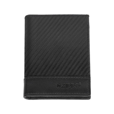 Вертикален мъжки портфейл Zippo -  Carbon, RFID защита, черен