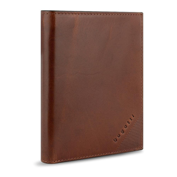 Мъжки портфейл Bugatti - Nobile Vertical With Flap, тъмнокафяв