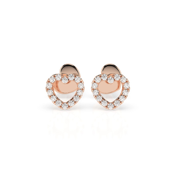 Cara обеци с диаманти 0.14 ct – ЗЛАТНО БИЖУ 14К K102-10028R/14K