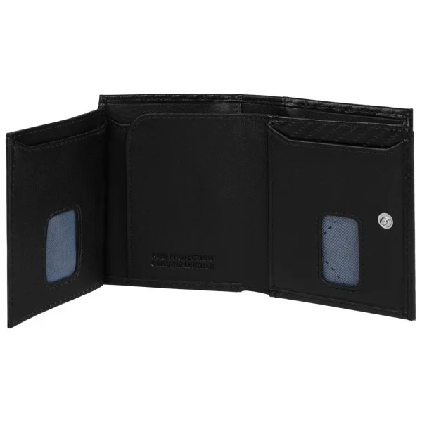 Калъф за карти и документи Bugatti - Secure Slim Carbon, 7 CC, черен