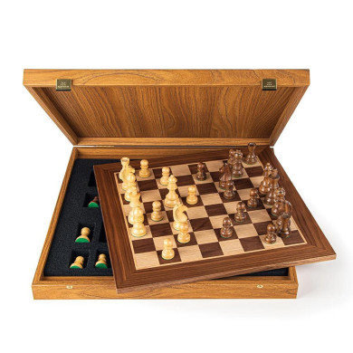 Луксозен шах Manopoulos - Walnut Chess, 40х40см