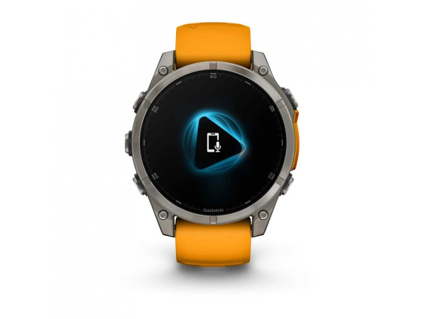 GARMIN FENIX 8 47MM AMOLED SAPPHIRE TITANIUM СЪС SPARK ORANGE/GRAPHITE СИЛИКОНОВА КАИШКА