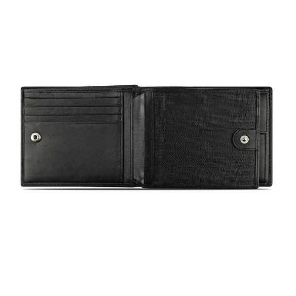 Кожен портфейл Bugatti - Super Slim With Flap, черен