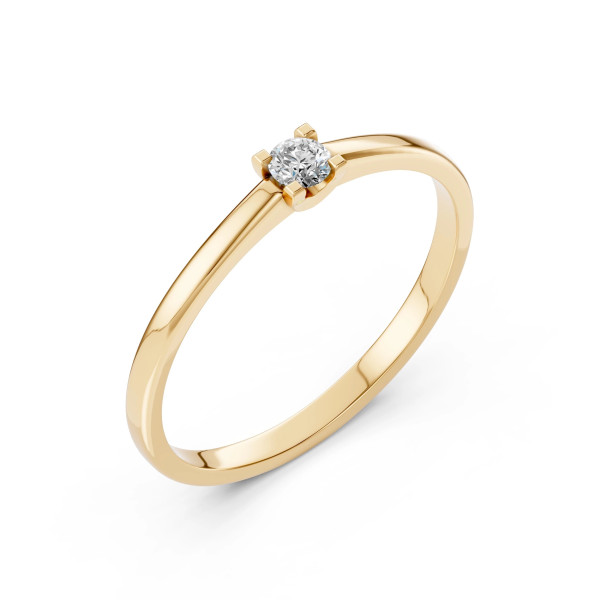 Cara пръстен с диамант 0.10 ct – ЗЛАТНО БИЖУ 14К K101-10117Y(3.0)/14K