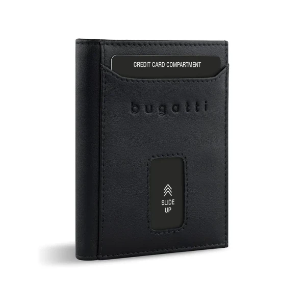 Калъф за карти и документи Bugatti - Secure Slim, 7 CC, черен