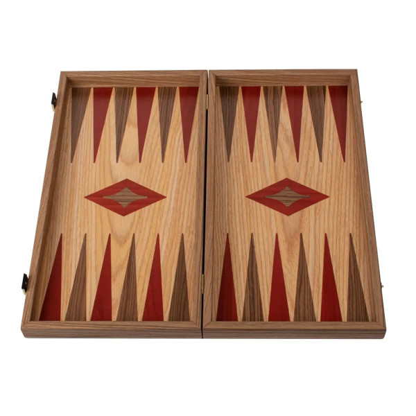 BACKGAMMON FOR GAME MANOPOULOS - OAK AND AMERICAN WALNUT, 52X48 CM