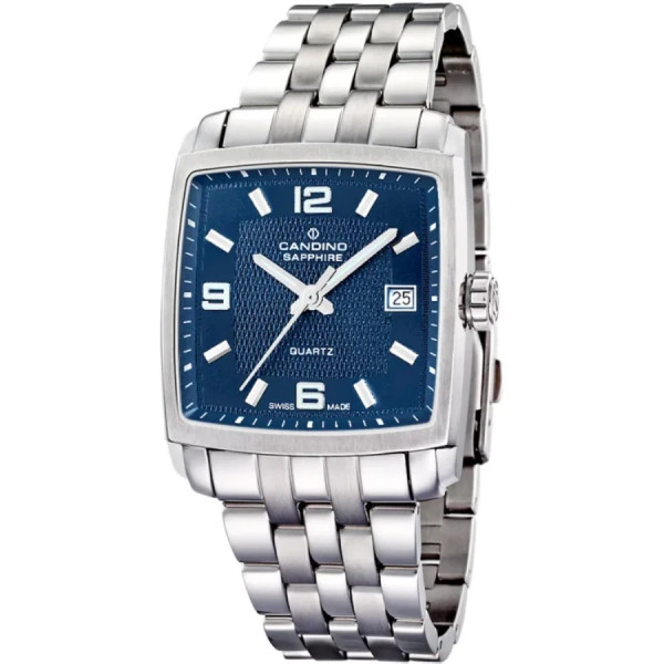 Часовник candino c4372 l мъжки квадратен корпус син циферблат classicwatches.bg
