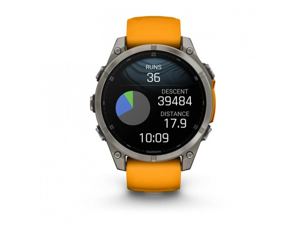 GARMIN FENIX 8 47MM AMOLED SAPPHIRE TITANIUM СЪС SPARK ORANGE/GRAPHITE СИЛИКОНОВА КАИШКА