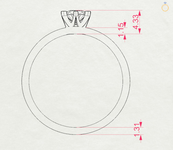 CARA Златен пръстен с диамант 0.30 ct GIA сертификат K101-10040W