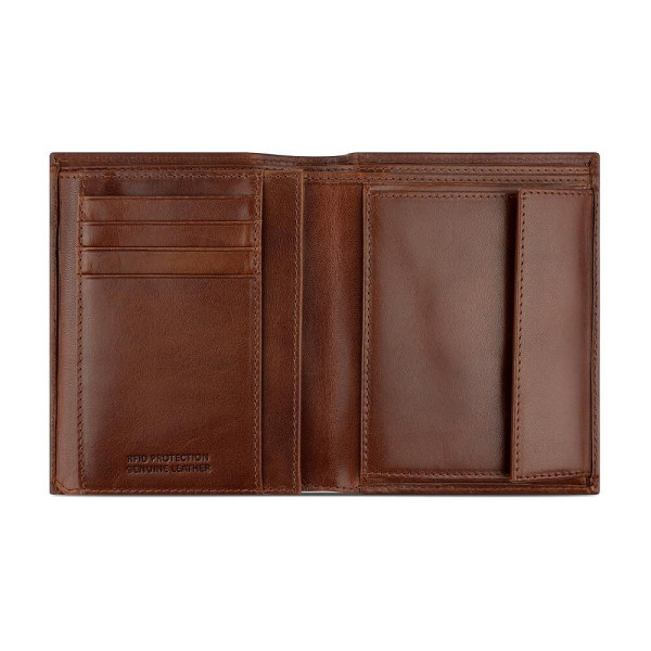 Мъжки портфейл Bugatti - Nobile Vertical With Flap, тъмнокафяв