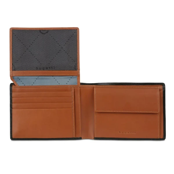Мъжки портфейл Bugatti - Roccia Flap, RFID защита, черен