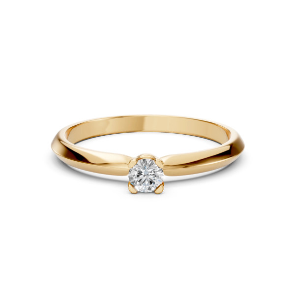 Cara пръстен с диамант 0.15 ct – ЗЛАТНО БИЖУ 14К K101-10089Y(3.4)/14K