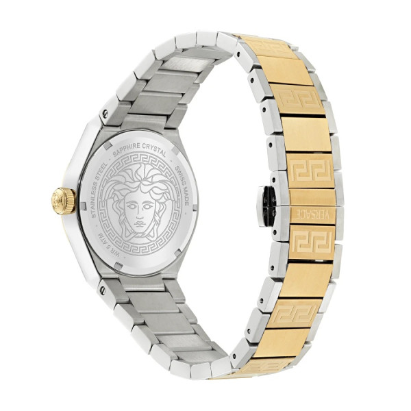 versace v auria часовник биколорна верижка сребрист циферблат classicwatches.bg
