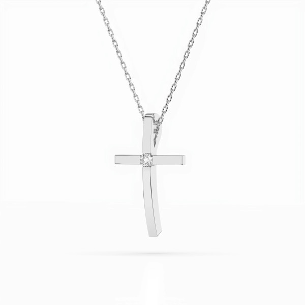 Cara колие с диамант 0.03 ct – ЗЛАТНО БИЖУ 14К K104-10031W/14K
