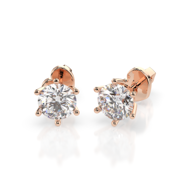 CARA Златни обеци с диаманти 1.00 ct GIA сертификат K102-10151R